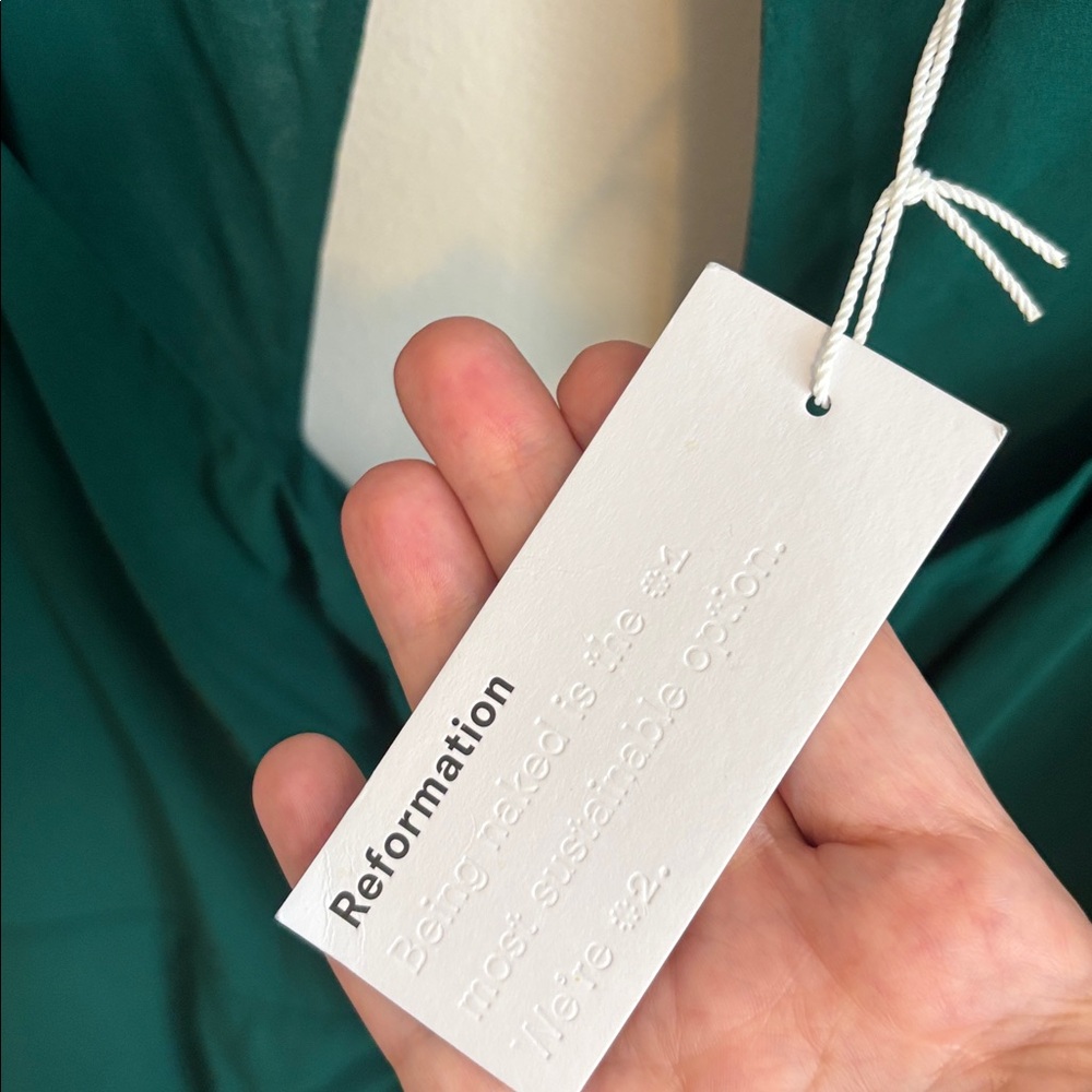 NEW Reformation Green Midi Dress size 12 - Picture 5 of 10